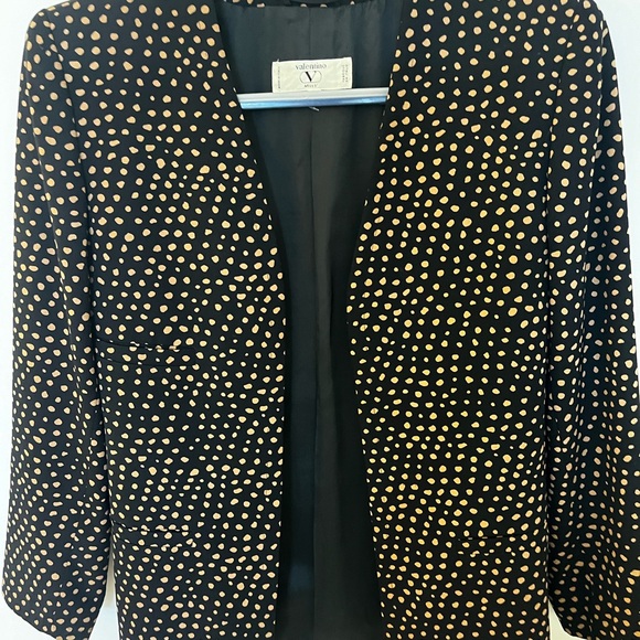 Vintage Valentino Miss V Wool Jacket/ Blazer  Black And Gold Classic - Picture 1 of 5